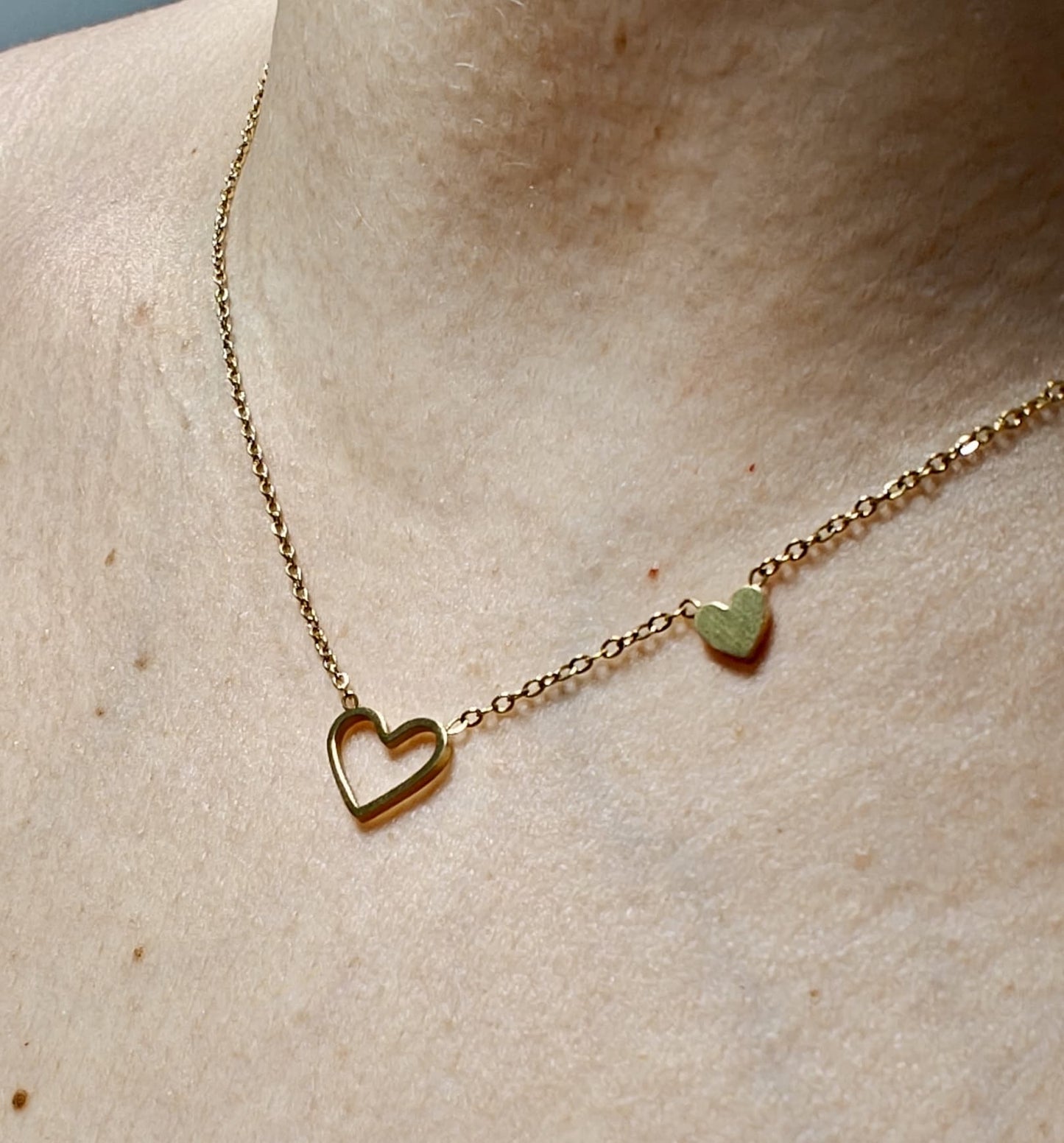 Collar acero corazones