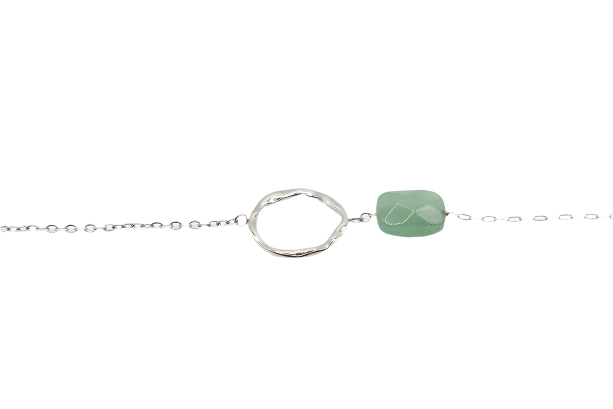 Pulsera de acero y esfera con piedra