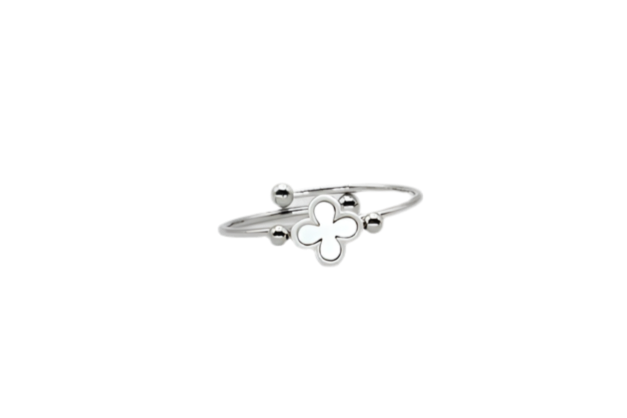 Anillo Acero Flor